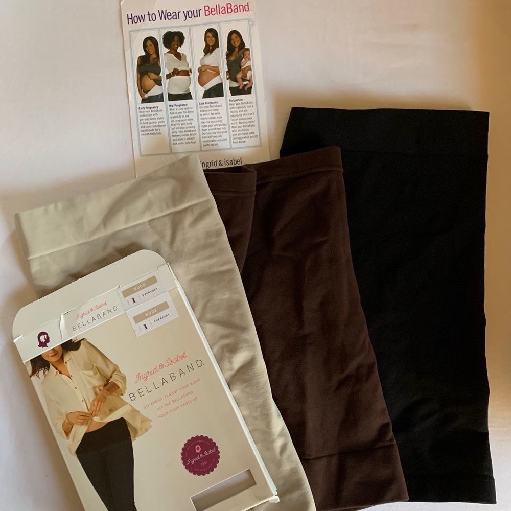BellaBand band size 1 maternity nude brown black